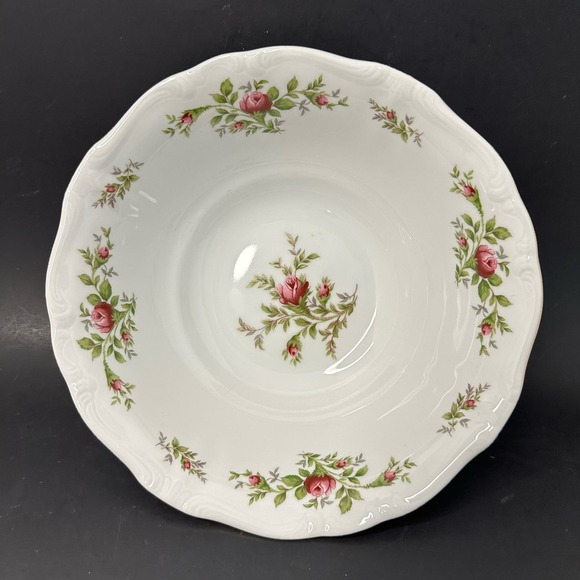 JOHANN HAVILAND Moss Rose (Bavarian Backstamp) 8" Round Vegetable Bowl VTG - Picture 1 of 11